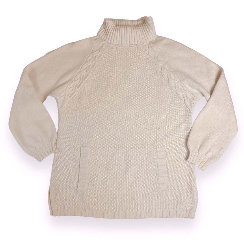 St. John Cream Turtleneck Sweater